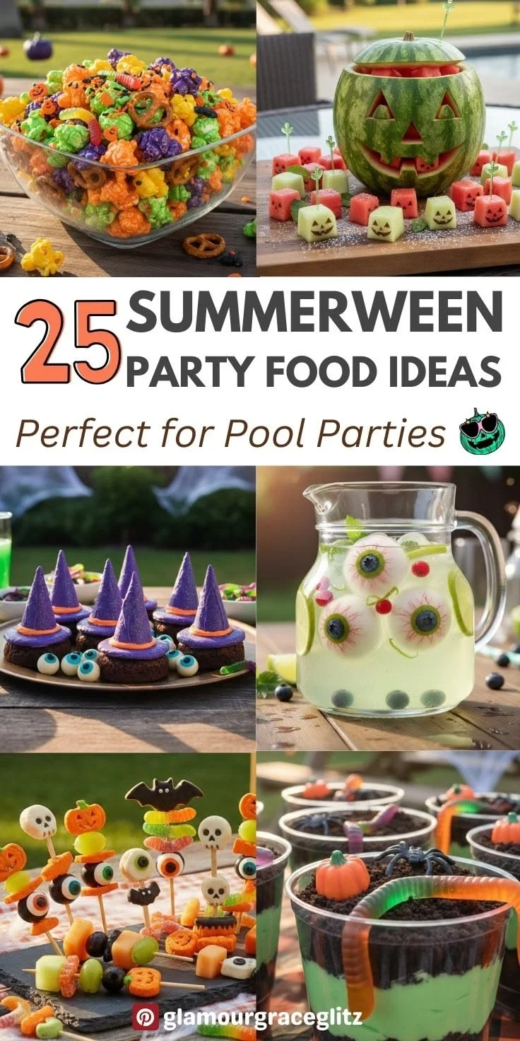Delicious Summerween party food ideas for Halloween in July pool parties.