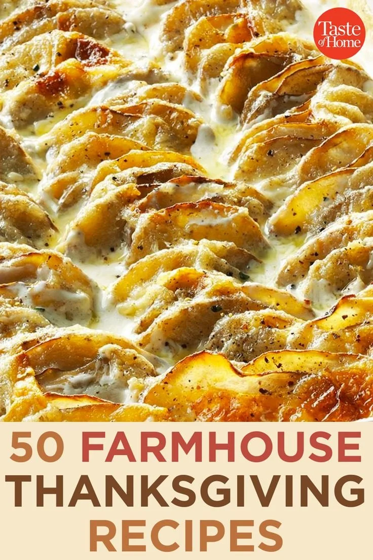 A collection of 50 farmhouse Thanksgiving recipes for a festive holiday meal