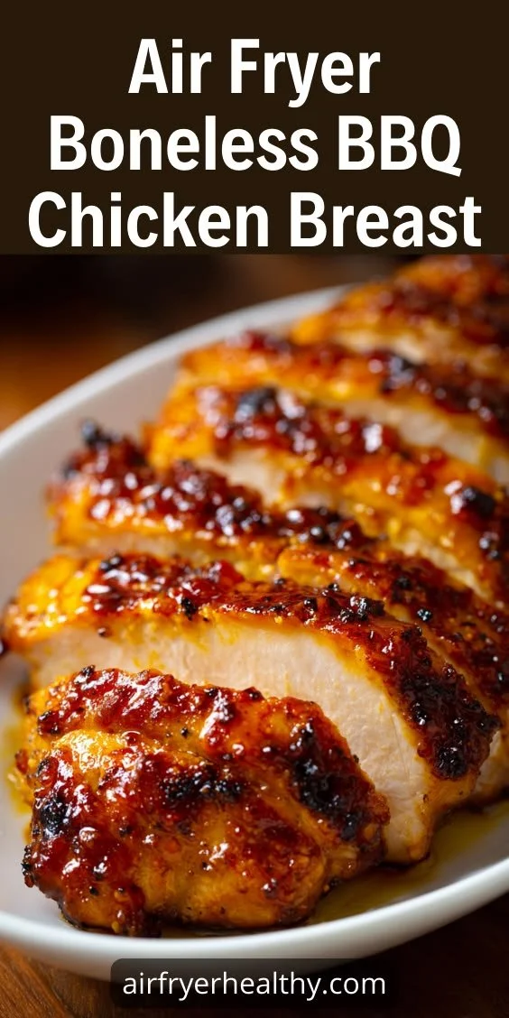 Air Fryer Boneless BBQ Chicken Breast served with sides