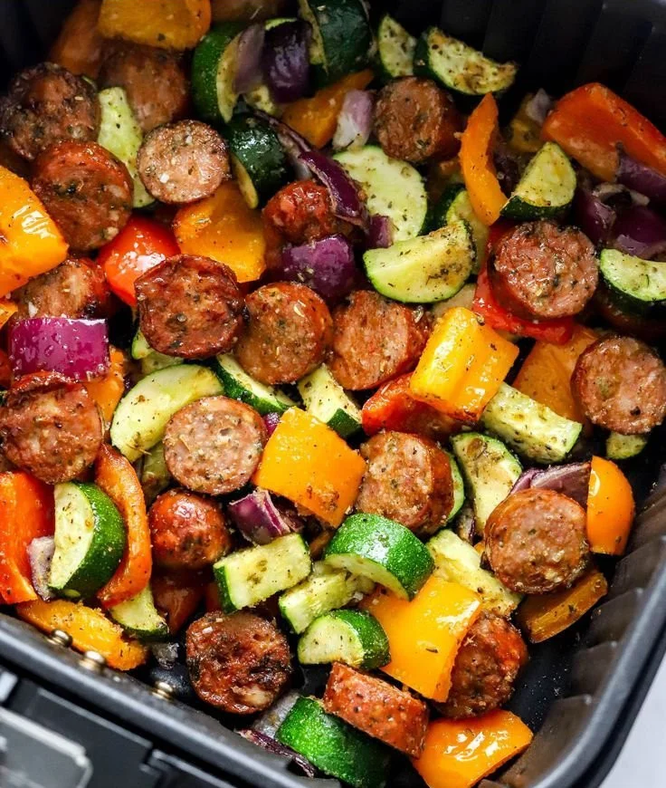 Air Fryer Chicken Sausage and Veggies