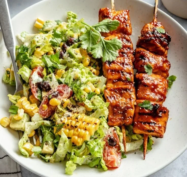 BBQ Chicken Skewer Salad