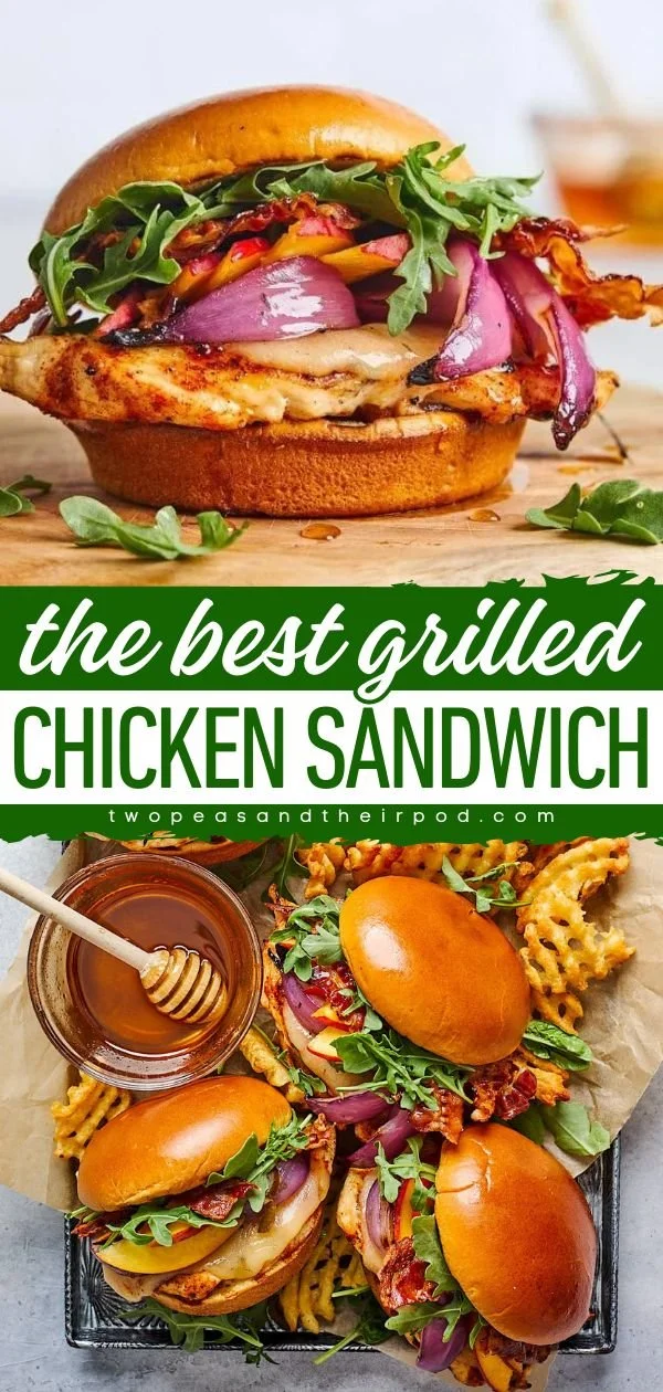 Delicious grilled chicken sandwich with fresh toppings and perfect grill marks