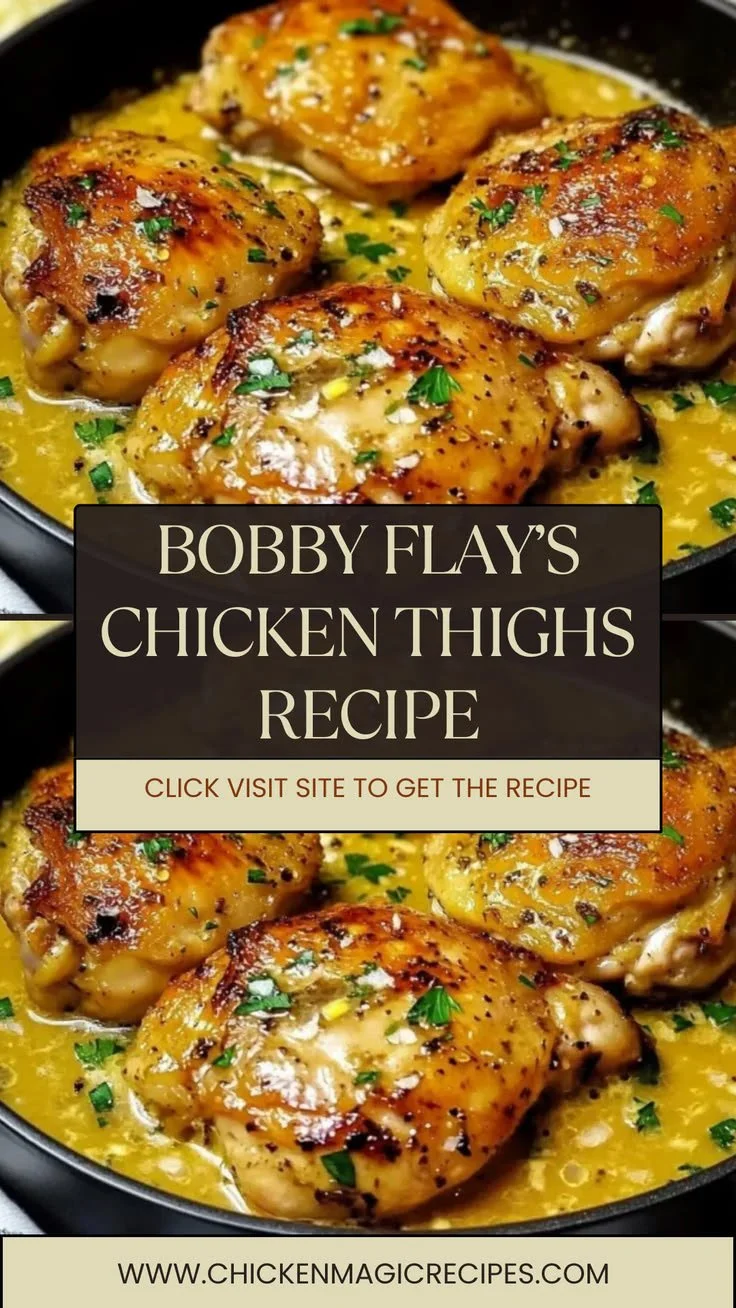Bobby Flay's crispy and juicy chicken thighs recipe serving on a plate.