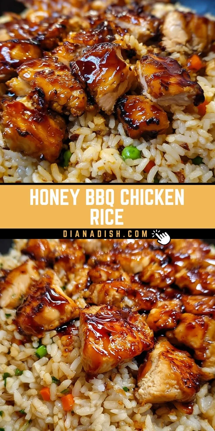 One-pan bold honey BBQ chicken and rice dinner ready to serve