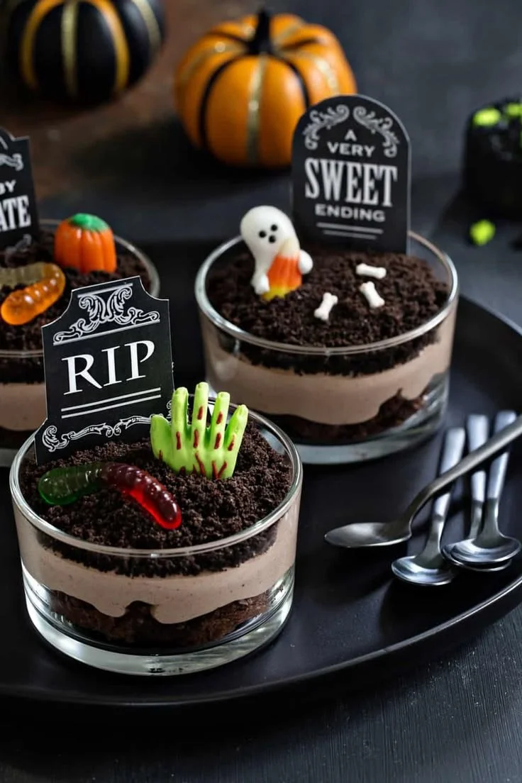 Delicious Brownie Dirt Pudding layered with brownies and creamy chocolate pudding.