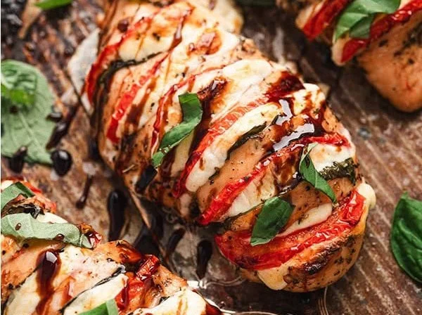 Caprese Stuffed Chicken with mozzarella, tomatoes, and basil for a flavorful meal