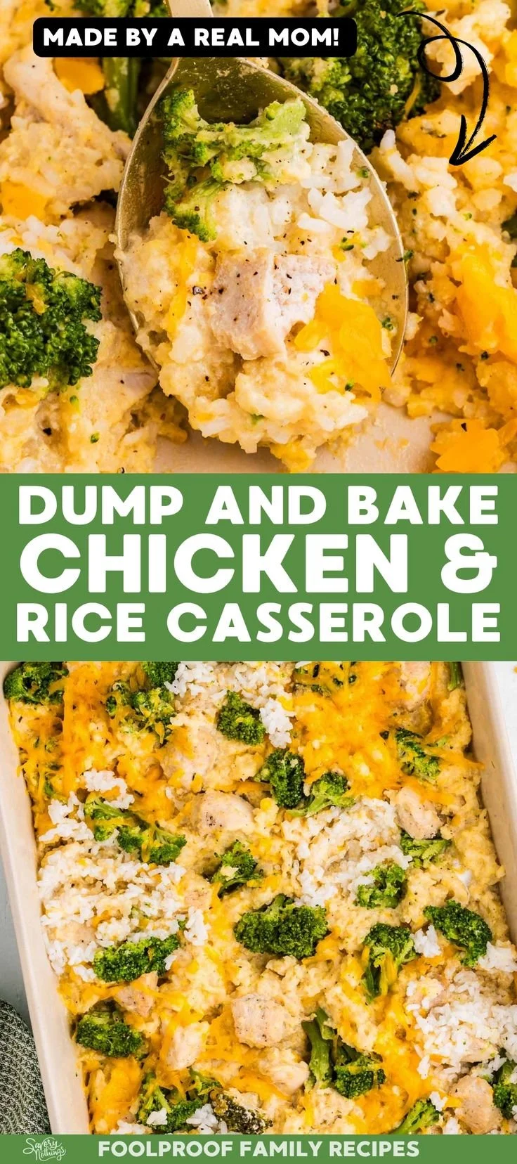 Delicious chicken rice casserole ready to be served for dinner
