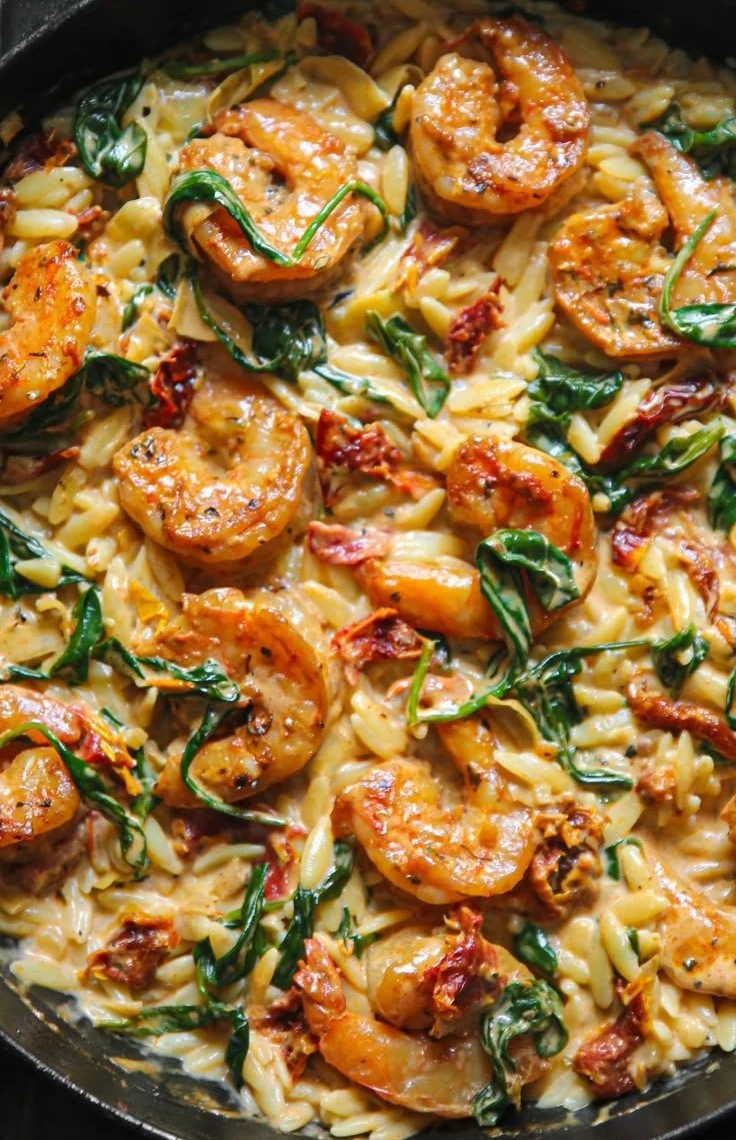 Creamy Tuscan Shrimp Orzo