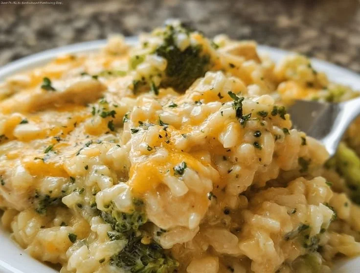 Easy Crockpot Cheesy Chicken Broccoli Rice