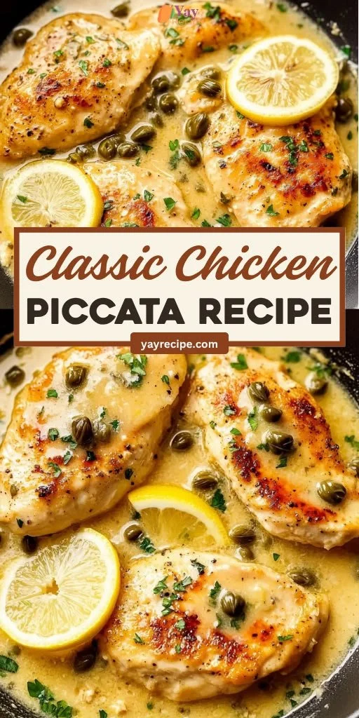 Plate of easy Chicken Piccata with lemon butter sauce and capers