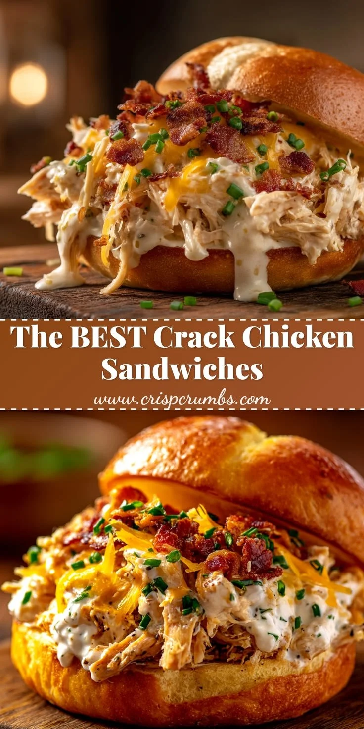 Delicious crack chicken sandwiches made in a slow cooker.