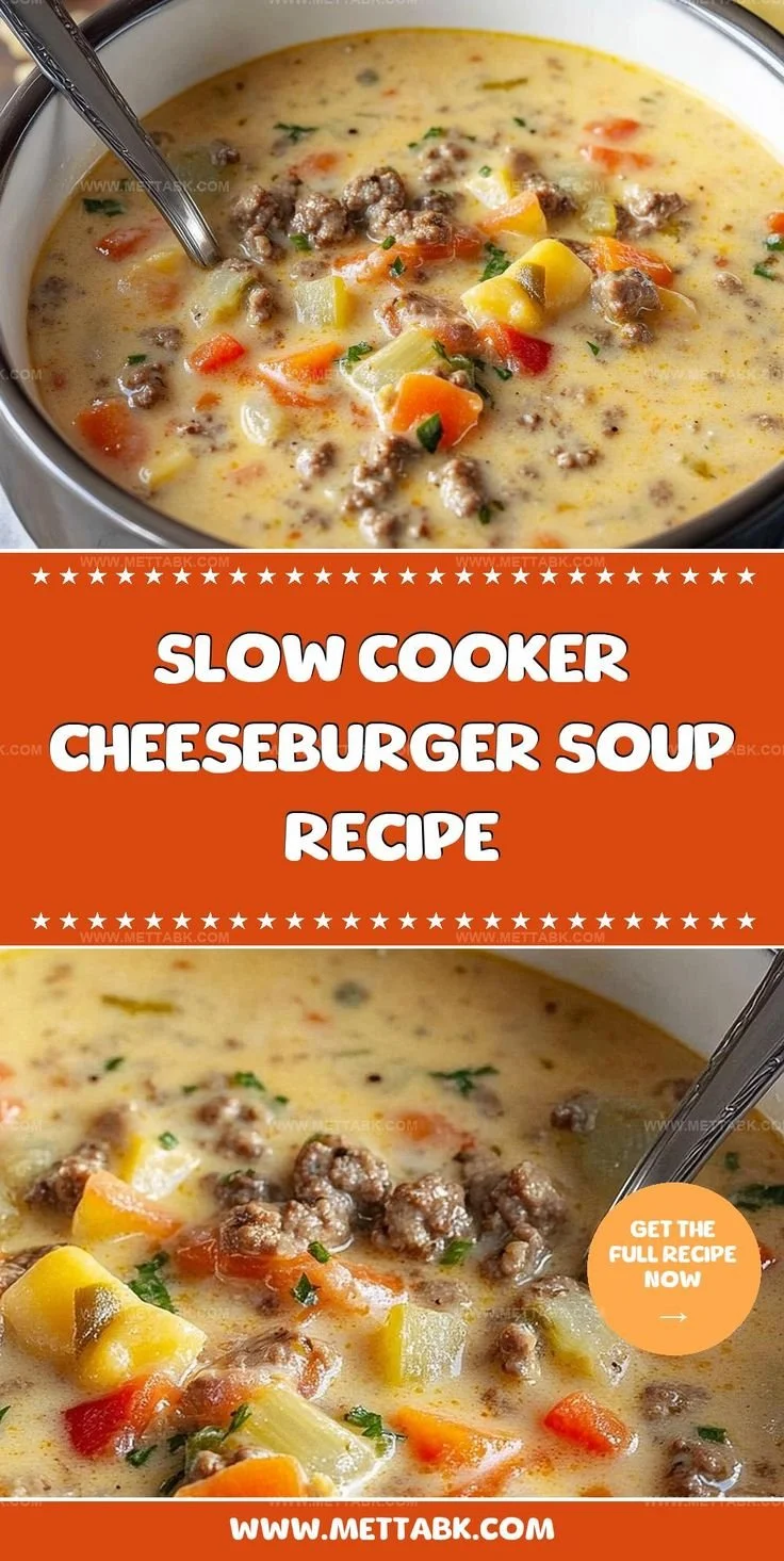 Delicious bowl of cheeseburger soup topped with cheese and herbs
