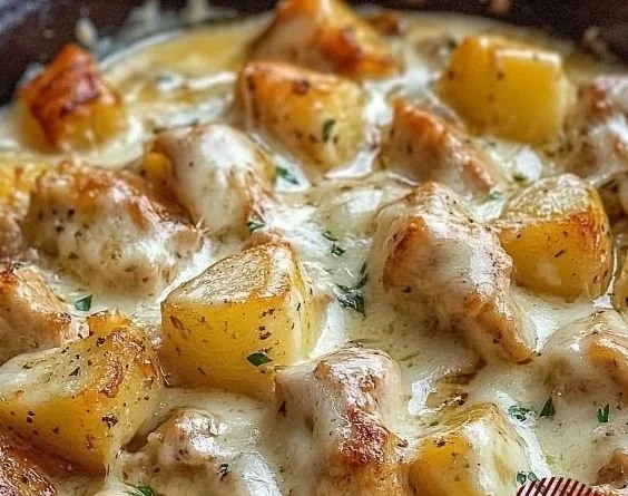 Garlic Parmesan Crockpot Chicken and Potatoes