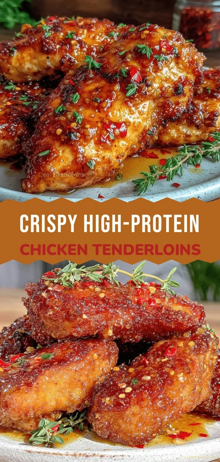 Spicy honey mustard air fryer chicken tenderloins on a plate