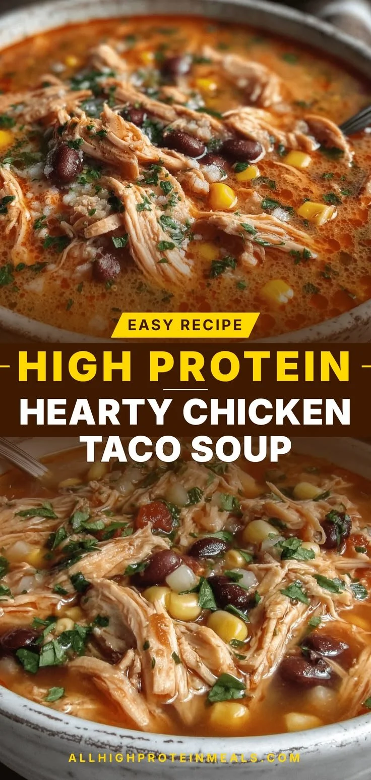High Protein Chicken Taco Soup Recipe with 35g Protein for comfort meals