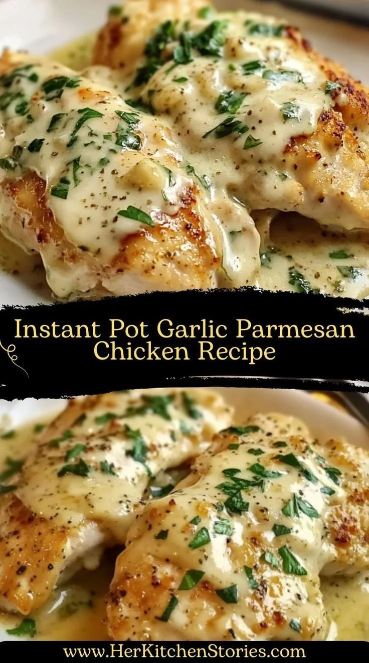 Instant Pot Garlic Parmesan Chicken - creamy and flavorful dish ready in minutes