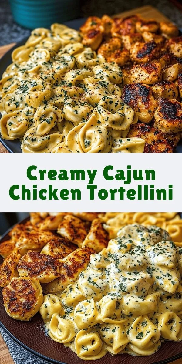 Creamy Cajun Chicken Tortellini in Velveeta Garlic Cheese Sauce served in a bowl