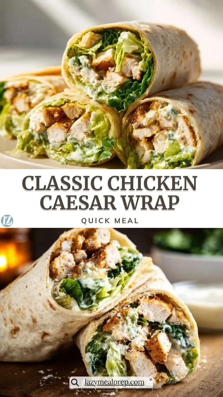 Delicious Chicken Caesar Wraps ready for meal prep, perfect for nostalgic days