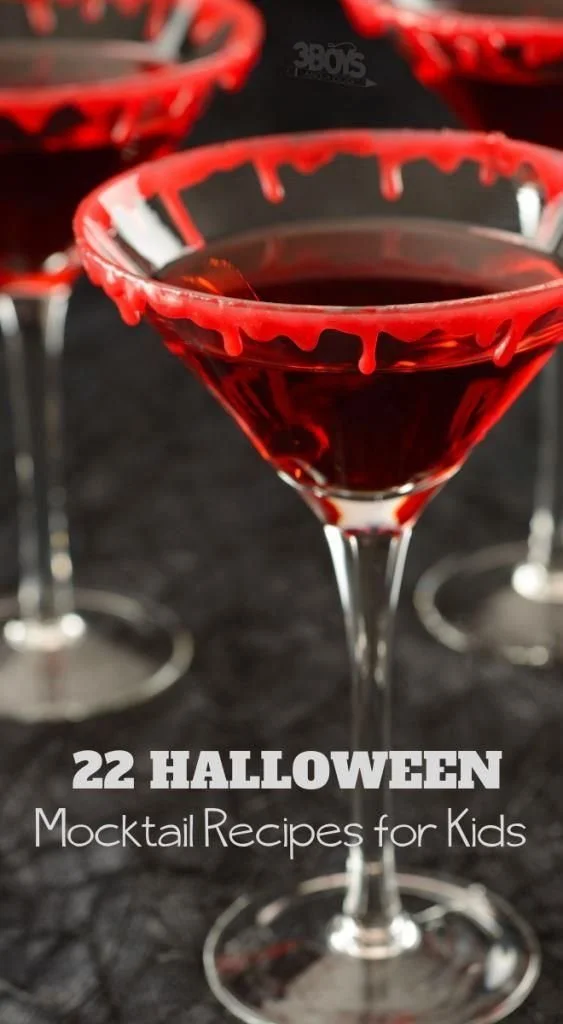 Over 20 Halloween mocktail recipes for kids with festive ingredients and decoration ideas.
