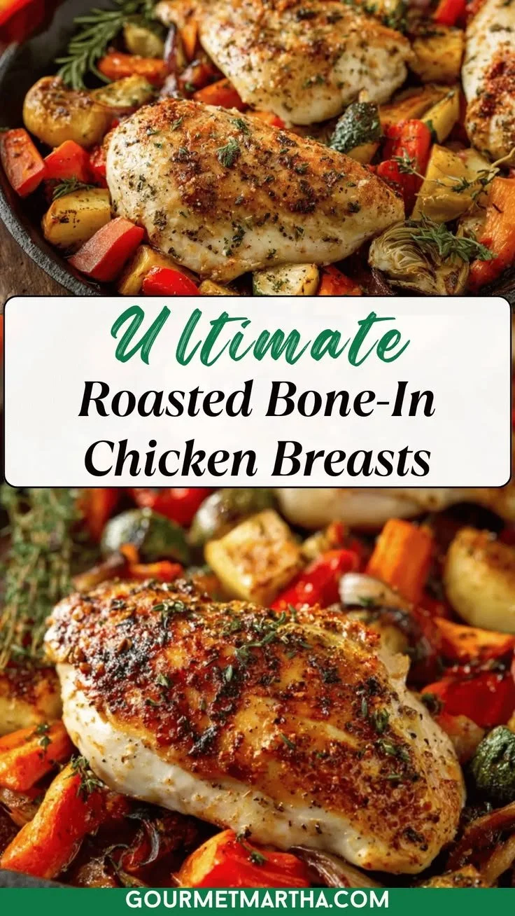 Roasted bone-in chicken breasts cooked to perfection for a family dinner.