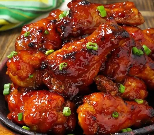 Slow Cooker Sweet and Spicy Barbecue Wings served on a platter