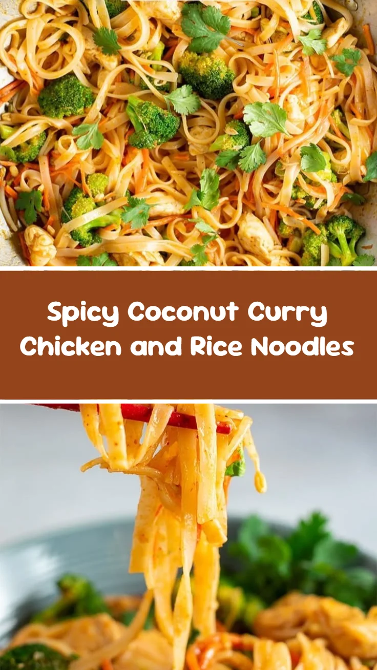 Spicy Coconut Curry Chicken and Rice Noodles
