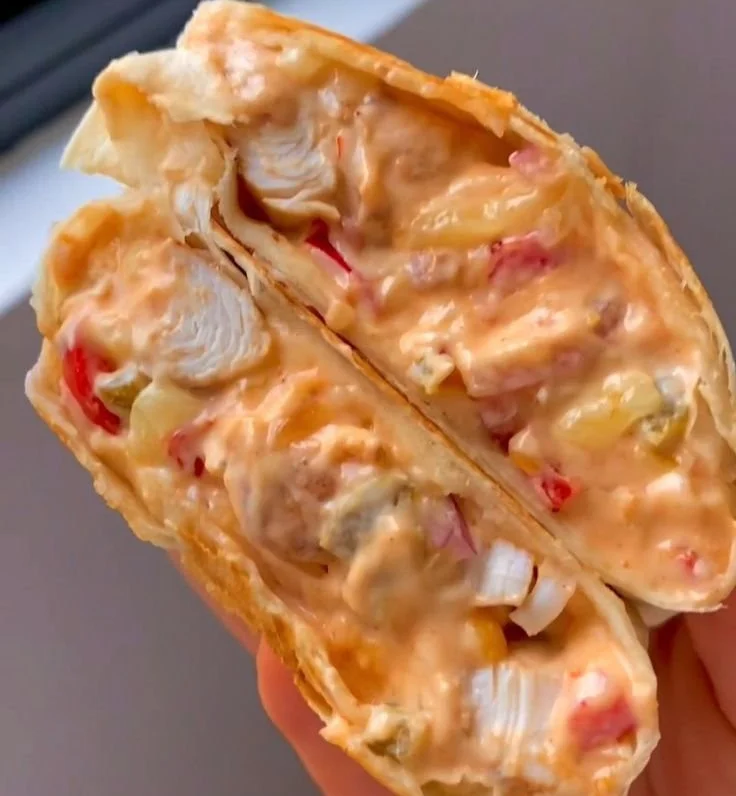 Savory Sweet Chilli Chicken Wrap served on a plate