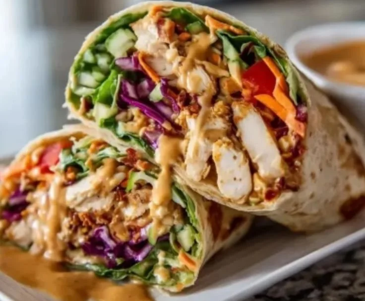 Thai Peanut Chicken Wraps