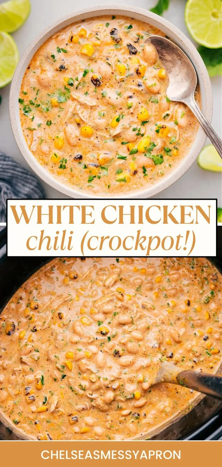 Delicious White Chicken Chili in a Crockpot, perfect for family meals.