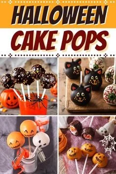 Colorful Halloween cake pops displayed for a festive celebration