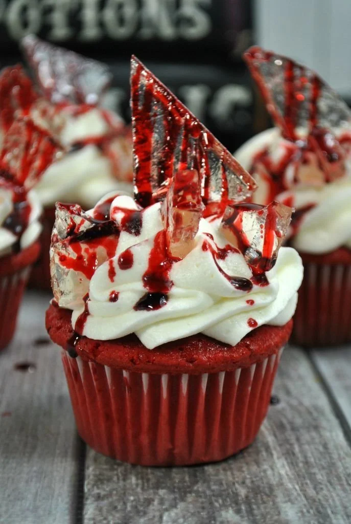 Variety of spooky Halloween desserts on a festive table for Halloween party