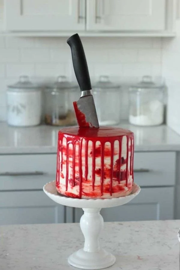 Almond Cream Cheese Buttercream Halloween Cake decorated for a festive celebration