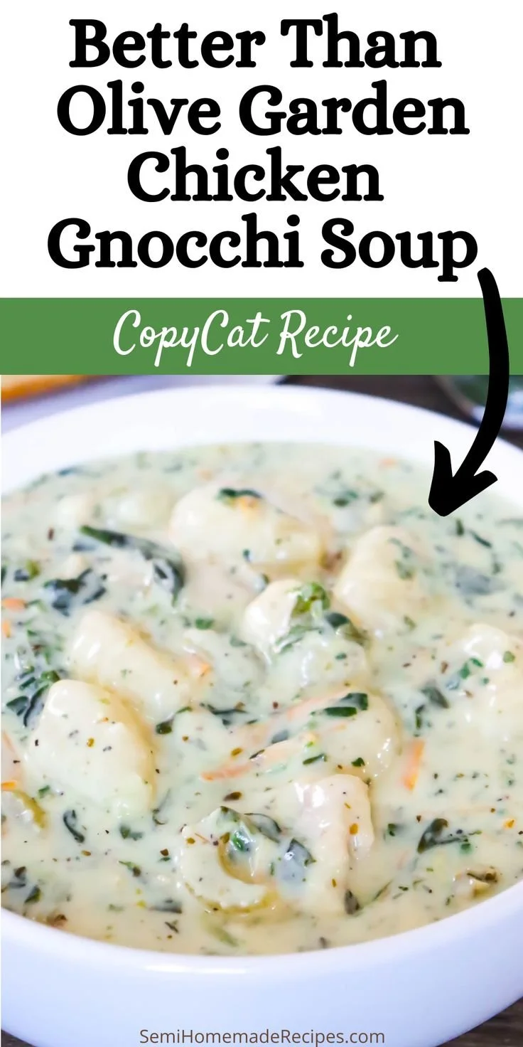 Creamy chicken gnocchi soup in a white bowl garnished with herbs