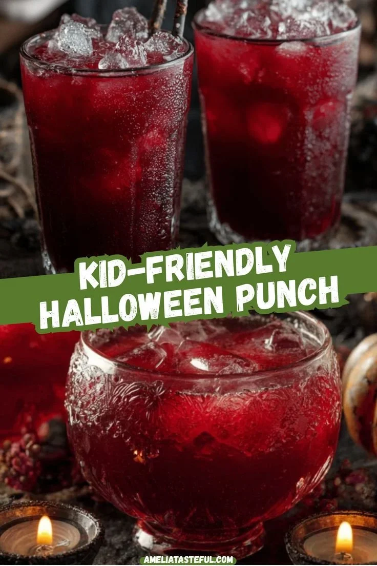 Creepy Halloween Punch in a spooky-themed drink bowl