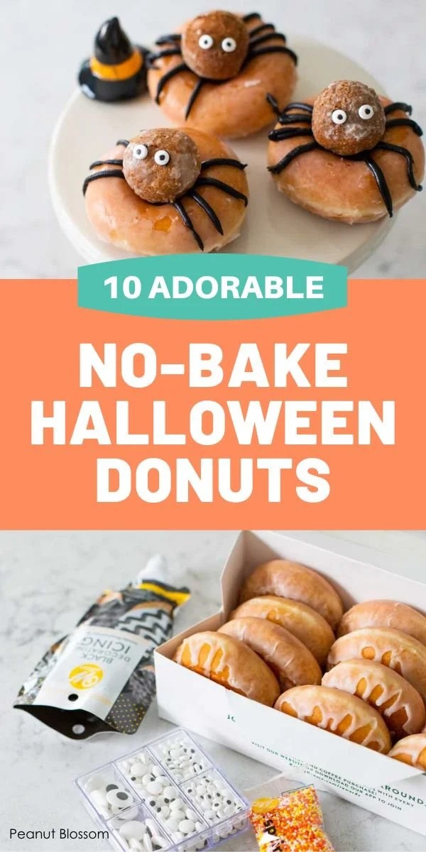 Colorful Halloween donuts decorated for spooky celebrations