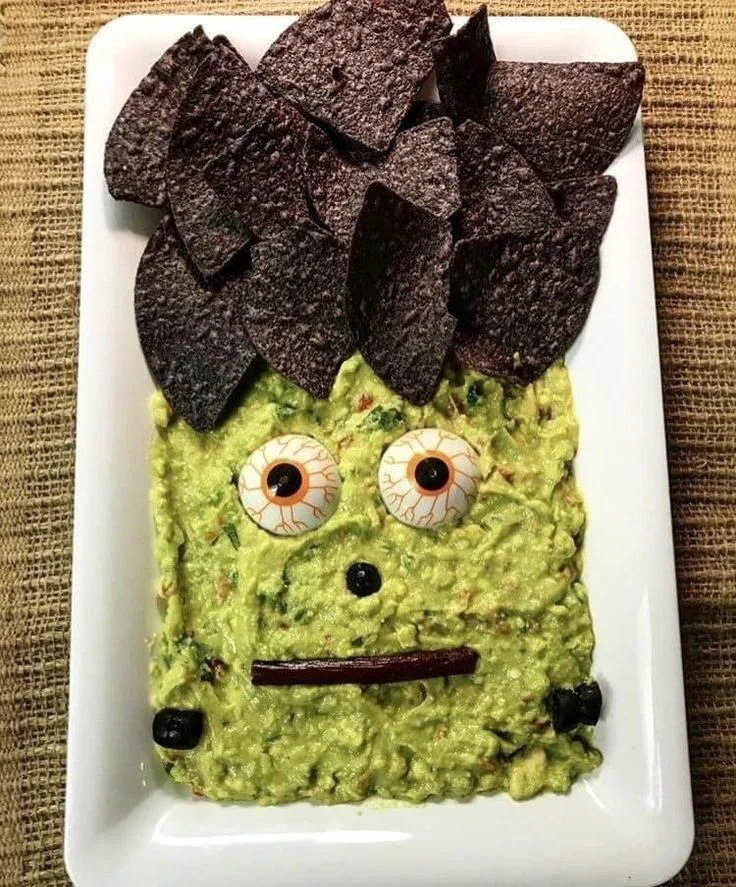 Delicious Frankenstein themed snacks for Halloween and spooky parties.