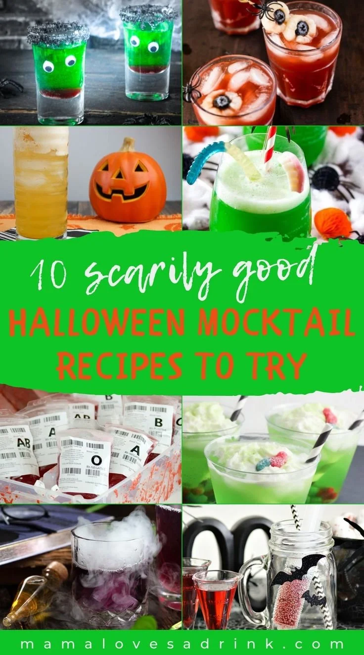 Colorful Halloween mocktails perfect for children's parties