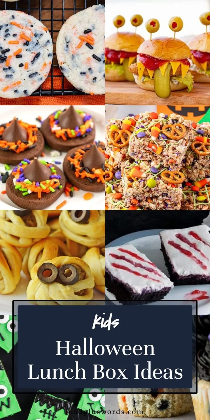 A fun Halloween lunchbox filled with spooky snacks and treats for kids.