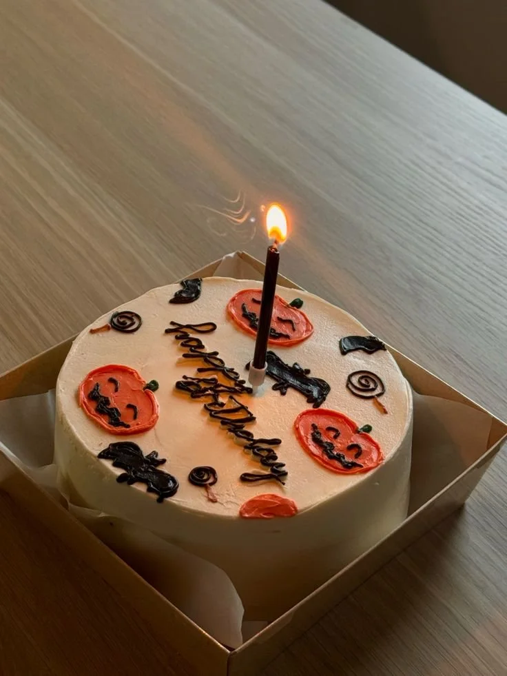 Minimalist Halloweentown cake design for Halloween themed celebrations