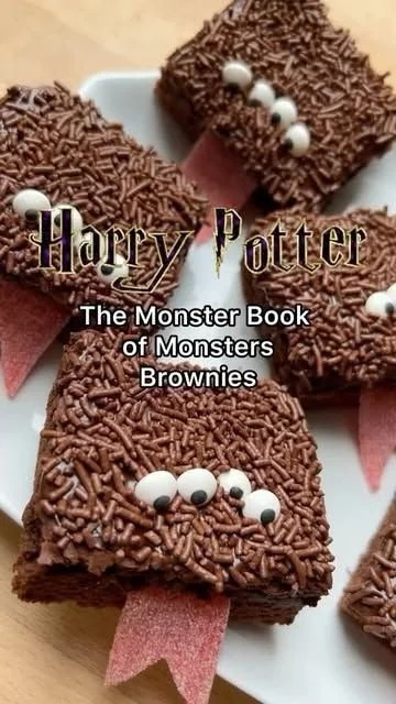 Delicious Monster Book of Monsters brownies inspired by Harry Potter snacks
