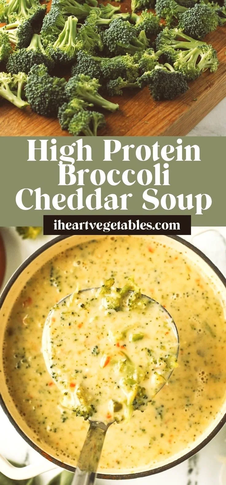 Healthy broccoli cheddar soup in a bowl garnished with fresh herbs