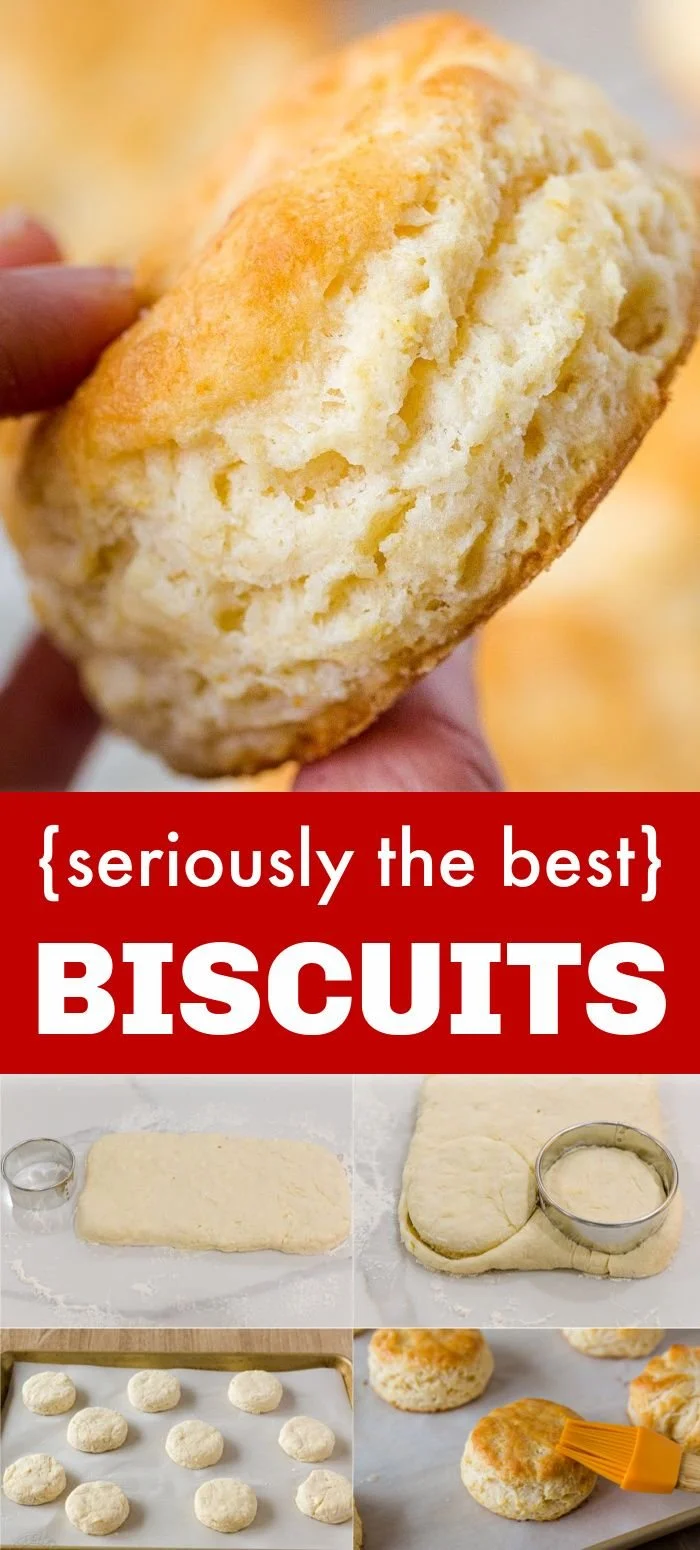 Fluffy homemade biscuits baked from the best biscuit recipe
