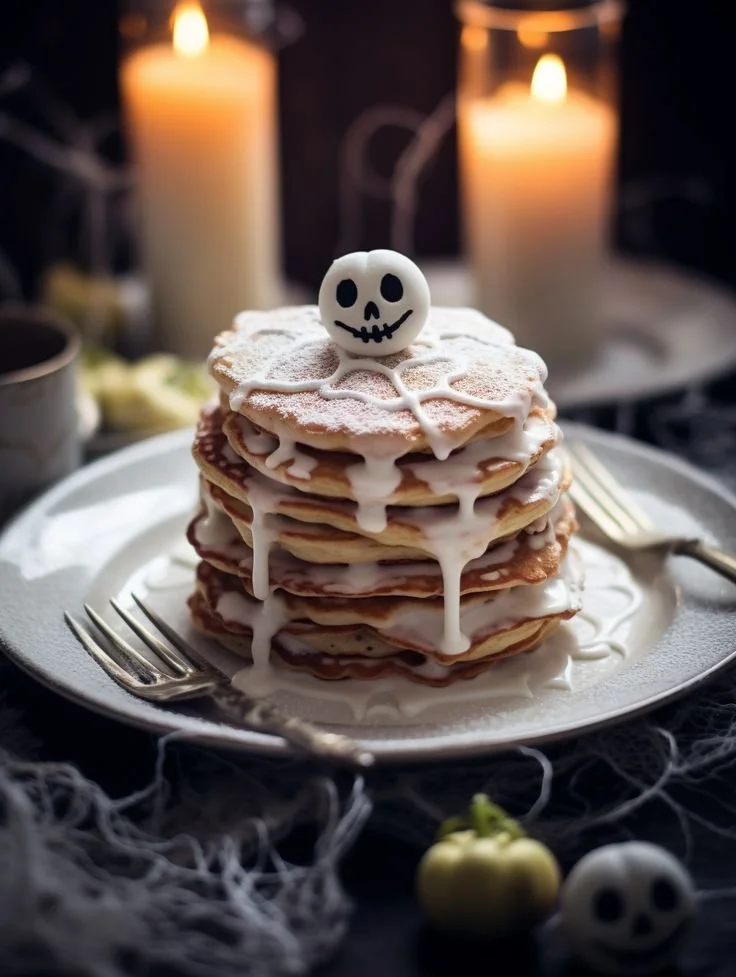 Delicious Lemonade Halloween Pancake served for a festive breakfast