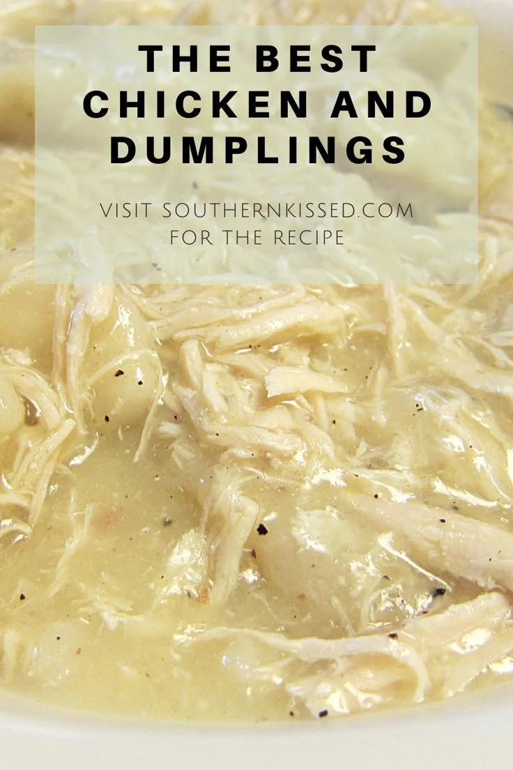 Delicious bowl of chicken and dumplings served warm, perfect comfort food meal
