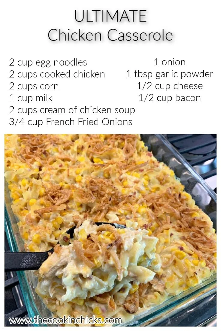 A delicious and hearty ultimate chicken casserole topped with crispy breadcrumbs.